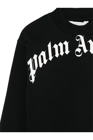 Curved,Logo Crew,Neck Sweatshirt PALM ANGELS KIDS | PBBA012C99FLE0031003